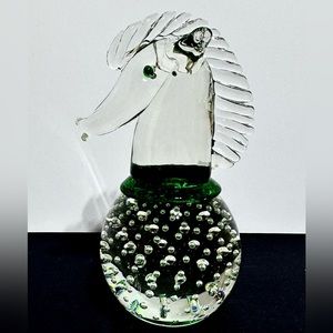 Vintage Lorraine Glass Horse Paperweight